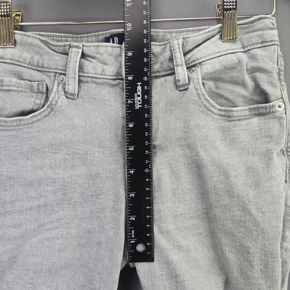 Gap Universal Legging Jeans Size 4/27R Light Gray Skinny Raw Hem Stretch Denim